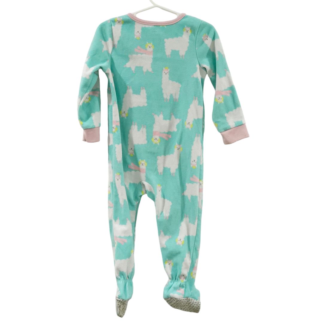 Carter's - Blue Girl's Llama Fleece Pajama, 24 m