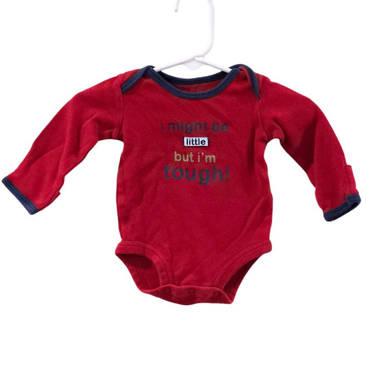 Carter's - Red "I Might Be Little But I'm Tough" Long Sleeve Bodysuit, Newborn