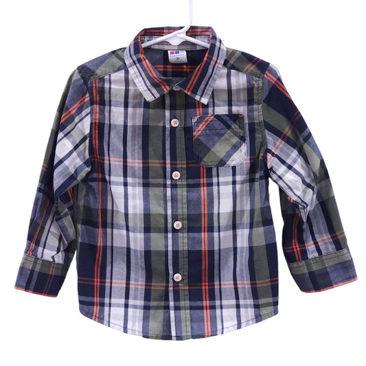 Healthtex - Green Long Sleeve Button-down Shirt, 3T