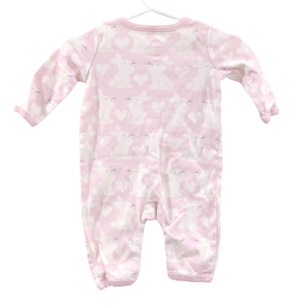 Koala Baby - Pink Hearts and Rabbits Snaps Pajama, 3 m