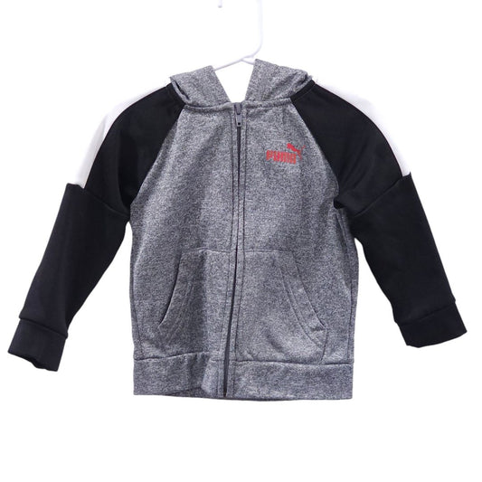 Puma - Gray Zip-up Jacket with Hoodie, 3T