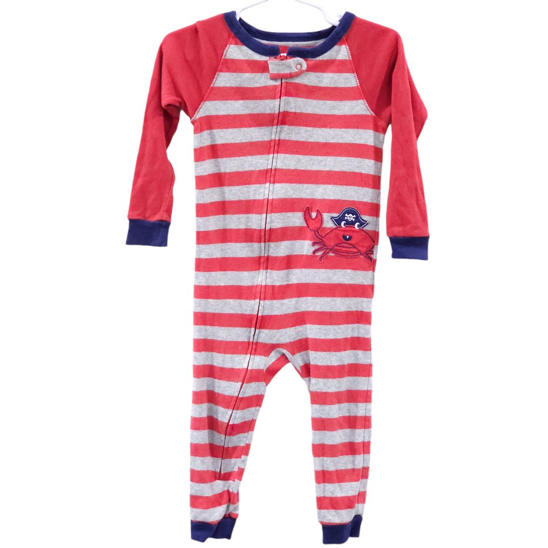 Carter's - Red Crab Stripes Zip-up Pajama, 24 m