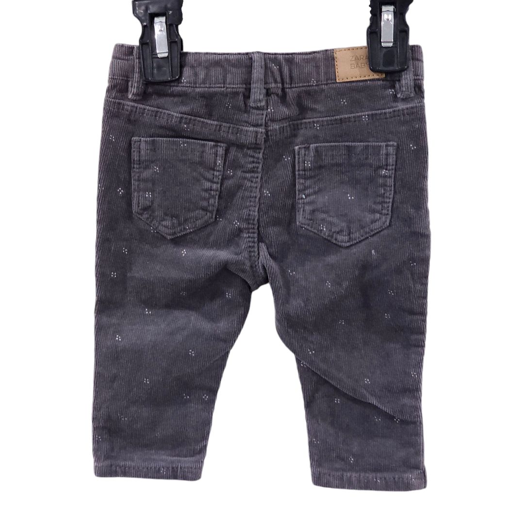 Zara - Pantalón de pana gris, 3-6 m