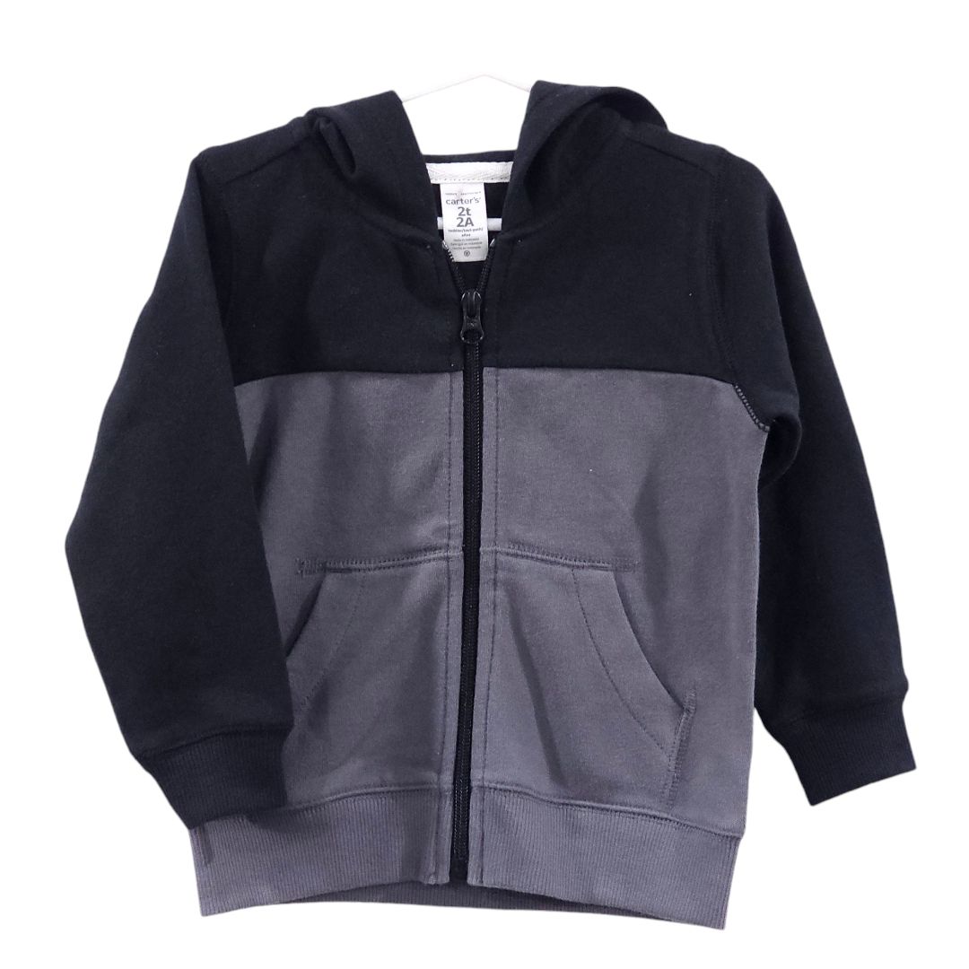 Carter's - Chaqueta negra con cremallera y capucha, 2T