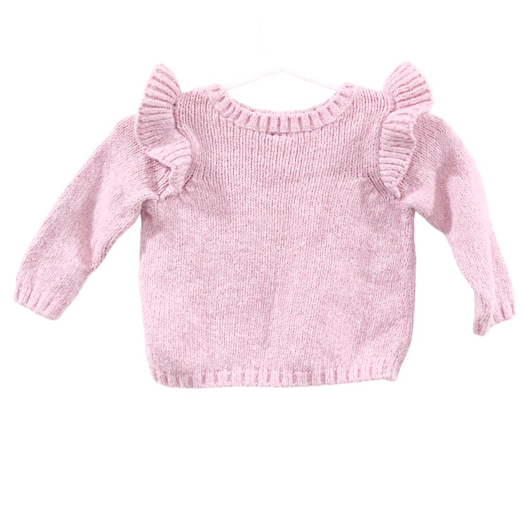 Old Navy - Pink Knitted Embroidered Sweater and Pant Set, 3-6 m