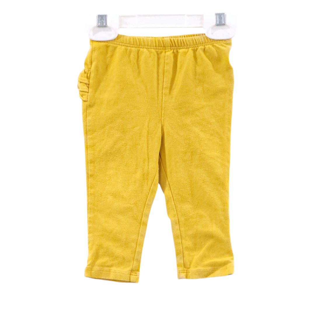 Old Navy - Yellow Ruffle Stretch Leggings, 6-12 m