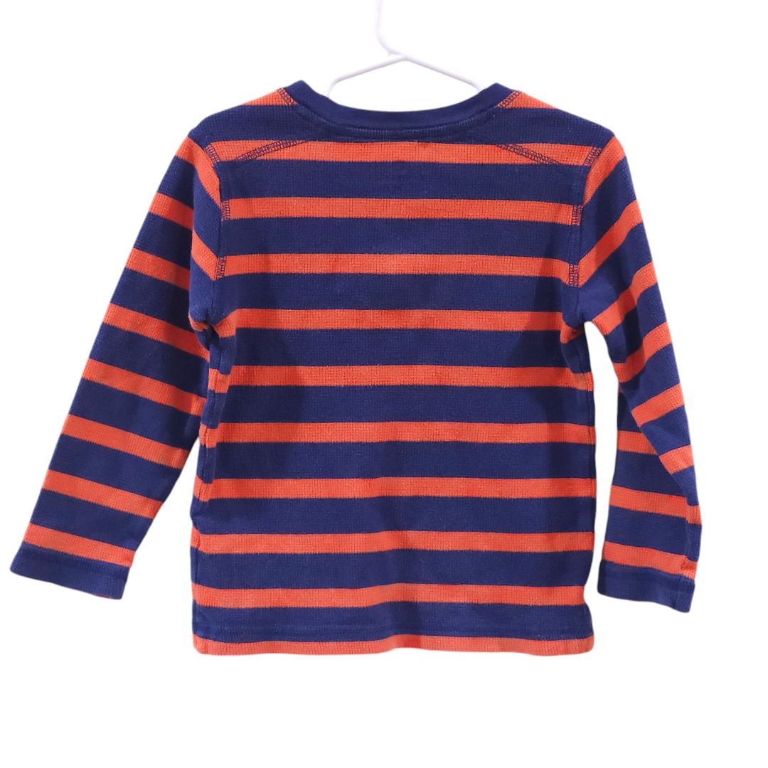 Healthtex - Orange Stripes Henley Long Sleeve Shirt, 5T