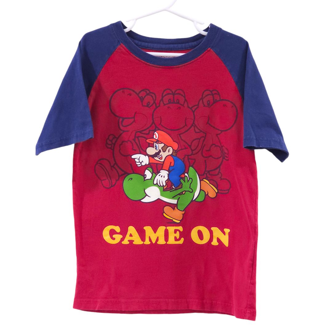 Super Mario - Camiseta roja "Game on" de Mario y Yoshi, 8