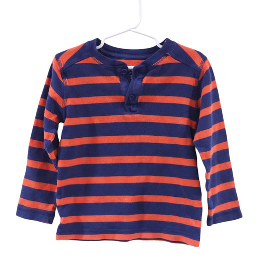 Healthtex - Orange Stripes Henley Long Sleeve Shirt, 5T