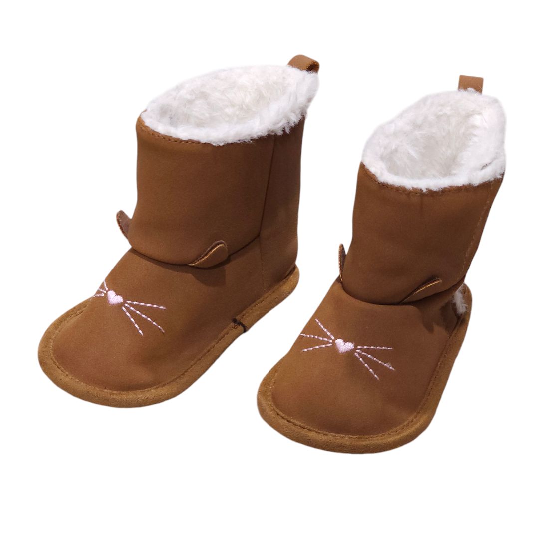 Carter's - Botas de lino para gatos marrones, 6-9 m