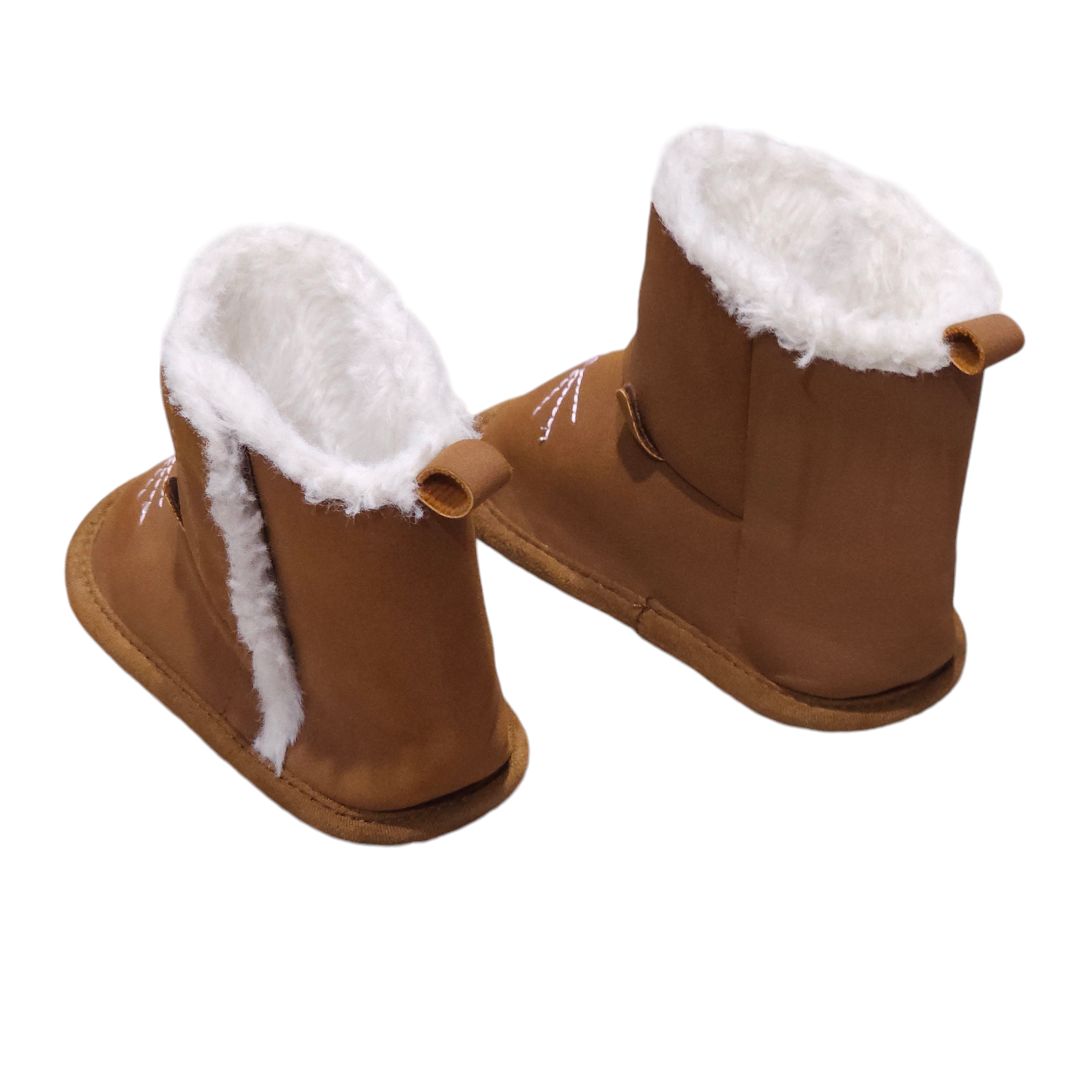 Carter's - Botas de lino para gatos marrones, 6-9 m