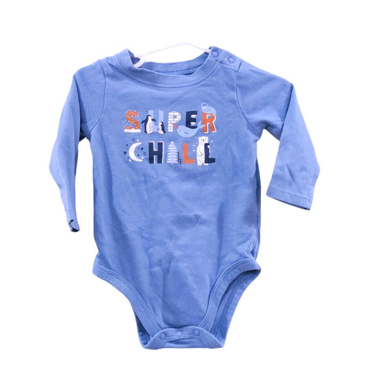 Garanimals - Blue "Super Chill" Long Sleeve Bodysuit, 12 m