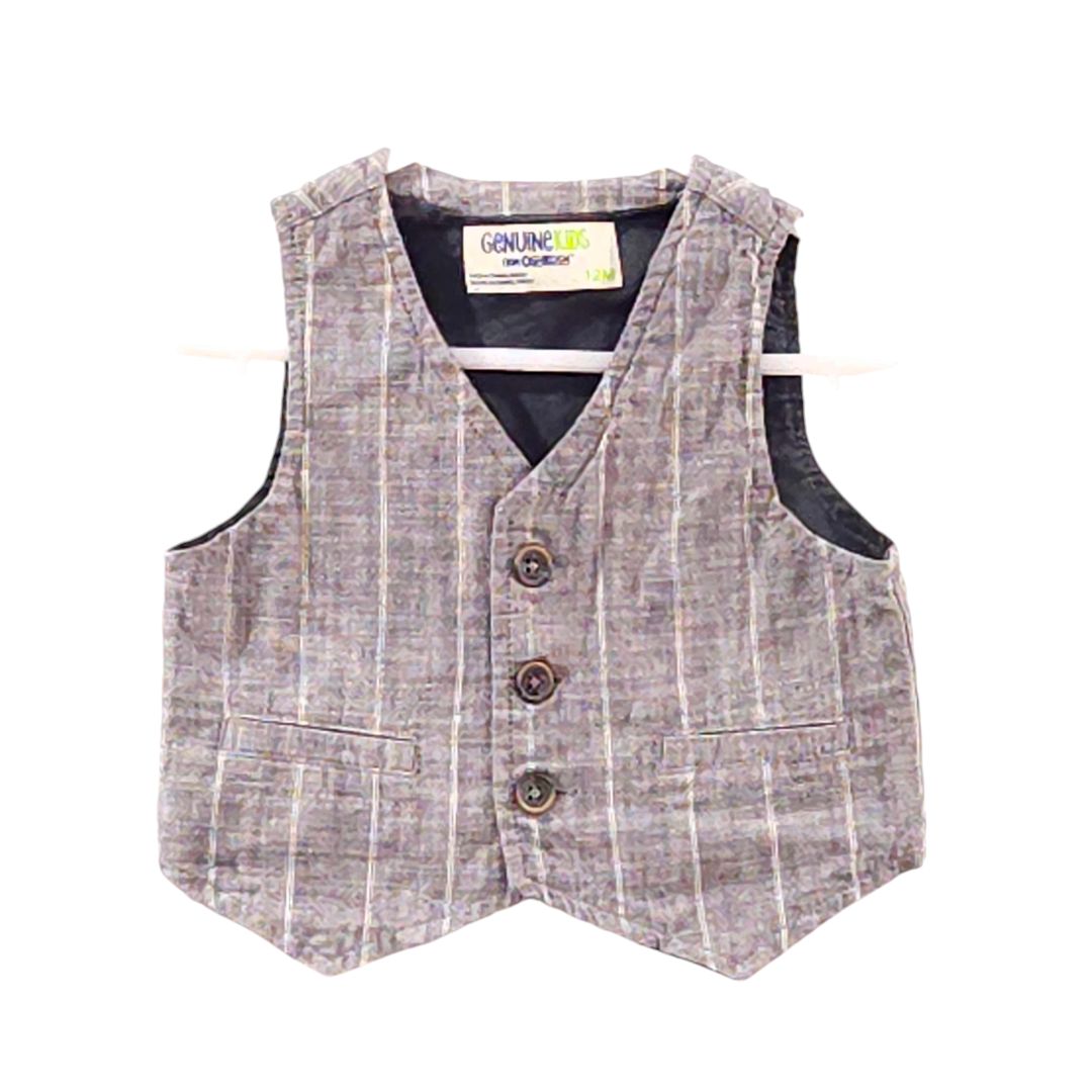 Genuine Kids - Gray Stripes Suit Vest, 12 m