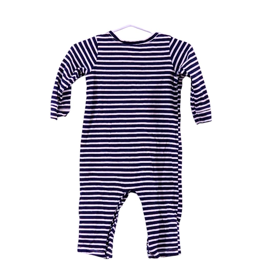 Old Navy - Blue Stripes Jumpsuit with Snaps, 6-12m