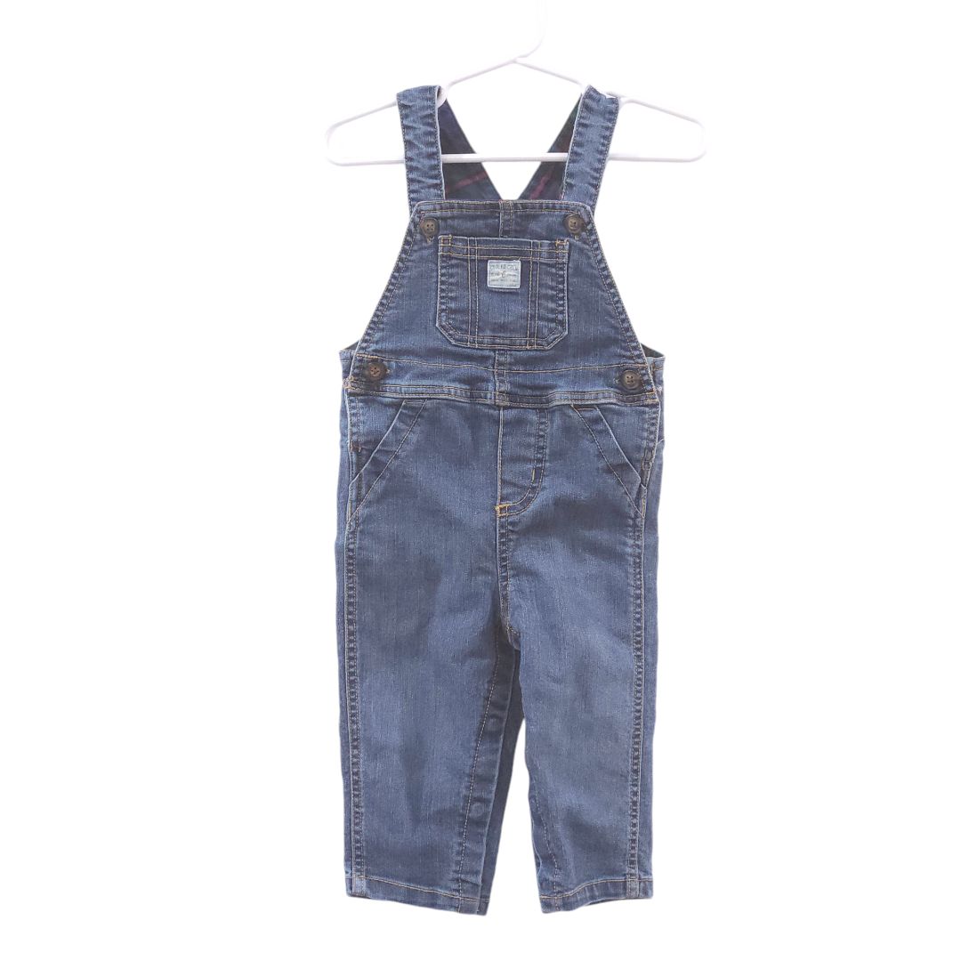 Carter's - Blue "Cool Kid Crew" Denim Overall, 12 m