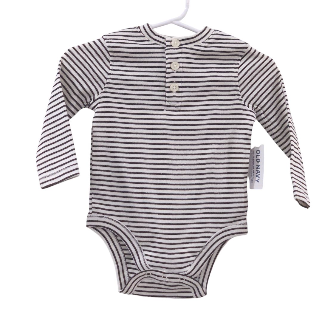 Old Navy - Black Stripes Cotton Long Sleeve Bodysuit and Pants Set - New with Tag, 6-9 m