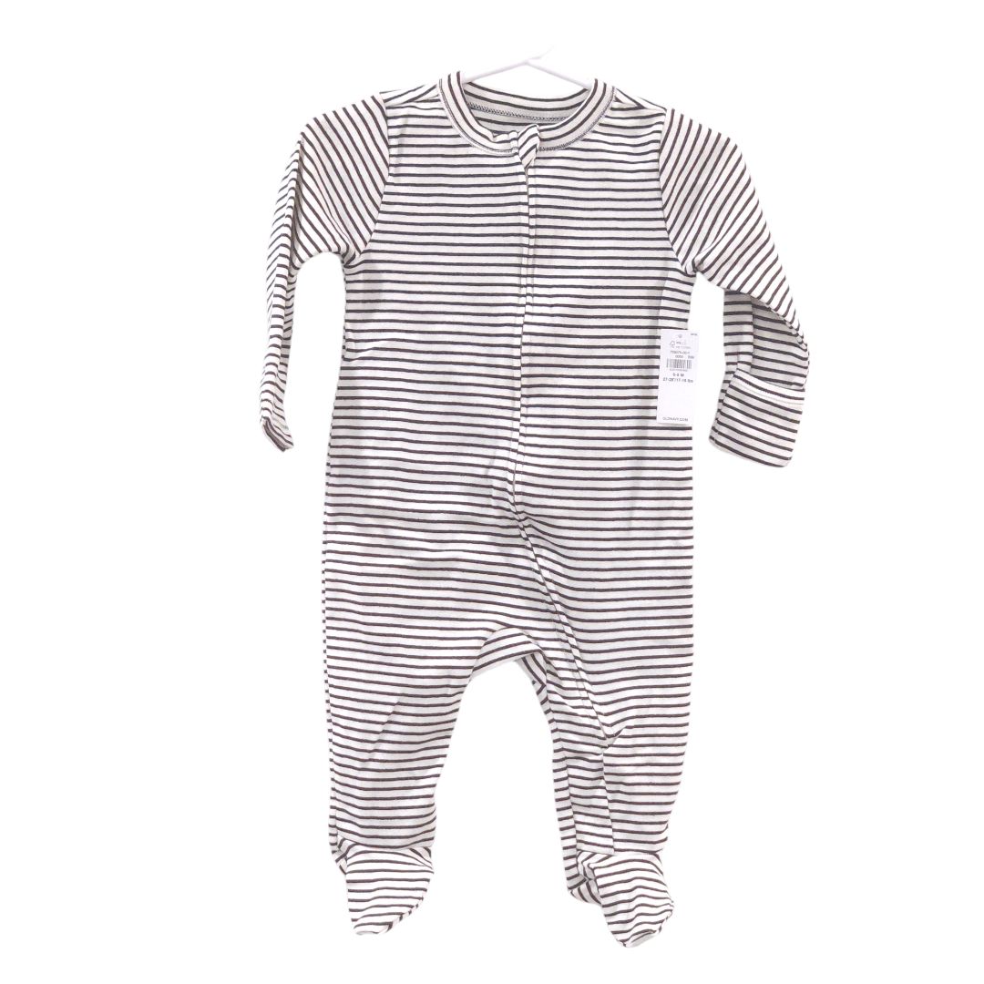 Pijama de algodón con cremallera y rayas negras de Old Navy (nuevo con etiqueta, 6-9 meses)