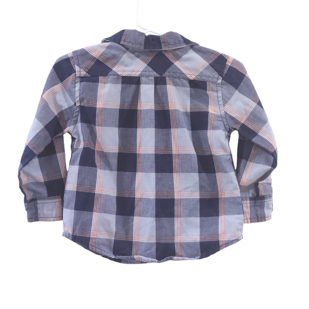 Bob Sherman - Blue Plaid Button-up Shirt, 12 m