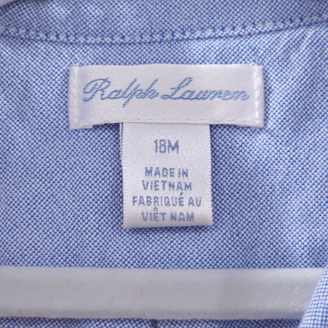 Ralph Lauren - Camisa azul de manga larga con botones, 18 m