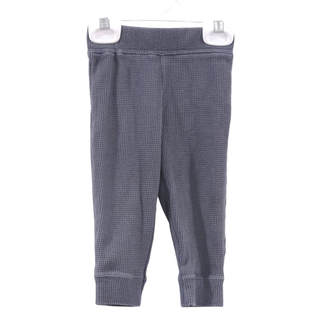 Pantalones de punto gofre de dos piezas en color gris de Little Planet Organic, 12 m