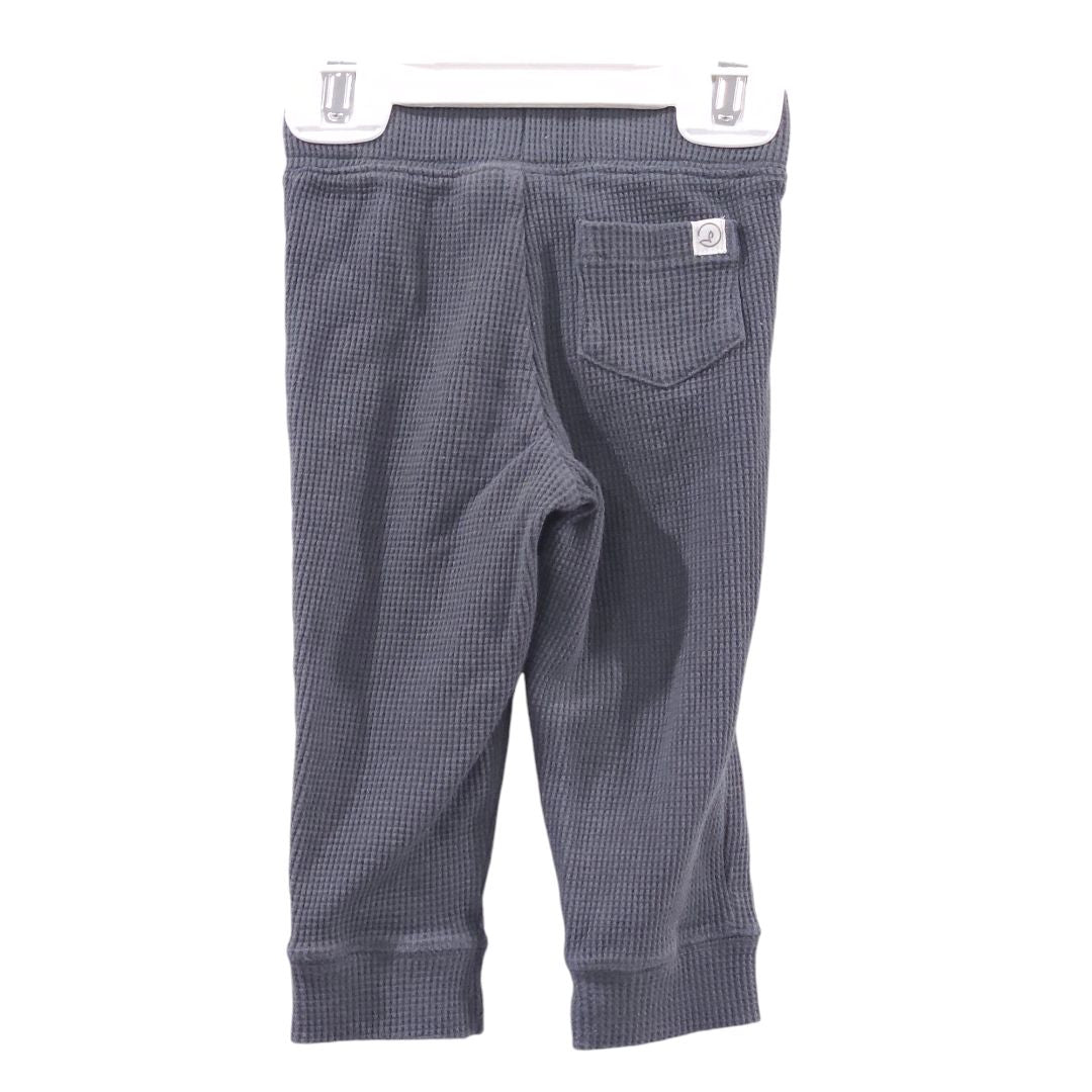 Pantalones de punto gofre de dos piezas en color gris de Little Planet Organic, 12 m