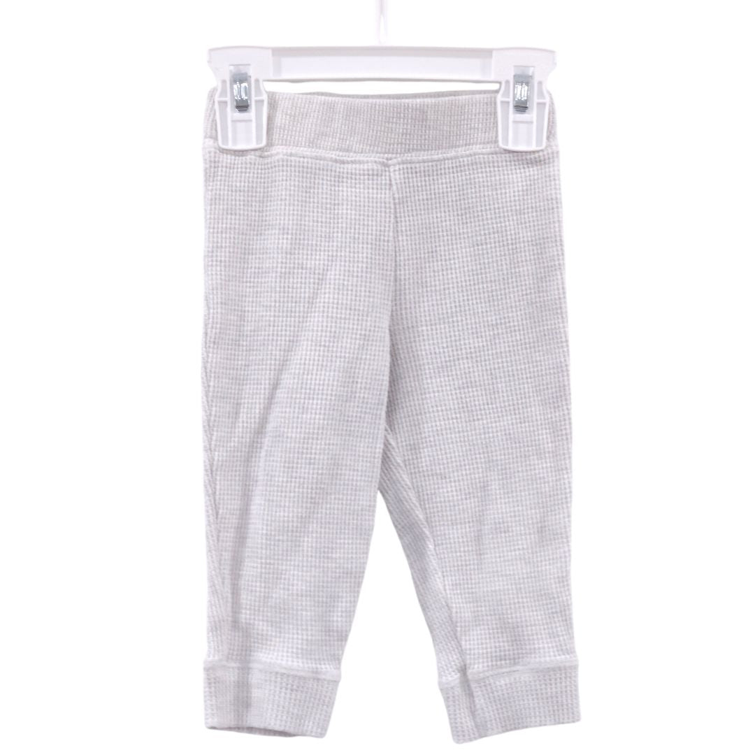 Pantalones de punto gofre de dos piezas en color gris de Little Planet Organic, 12 m