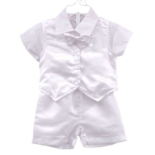 White 4 Piece Baptism Christening Outfit, 6-12 m