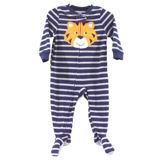 Simple Joys - Pijama con pies de polar a rayas de tigre azul, 12 m