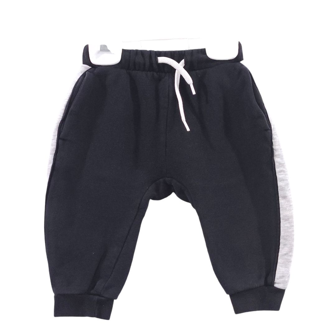 H&M - Black Drawstring Jogger, 6-9 m