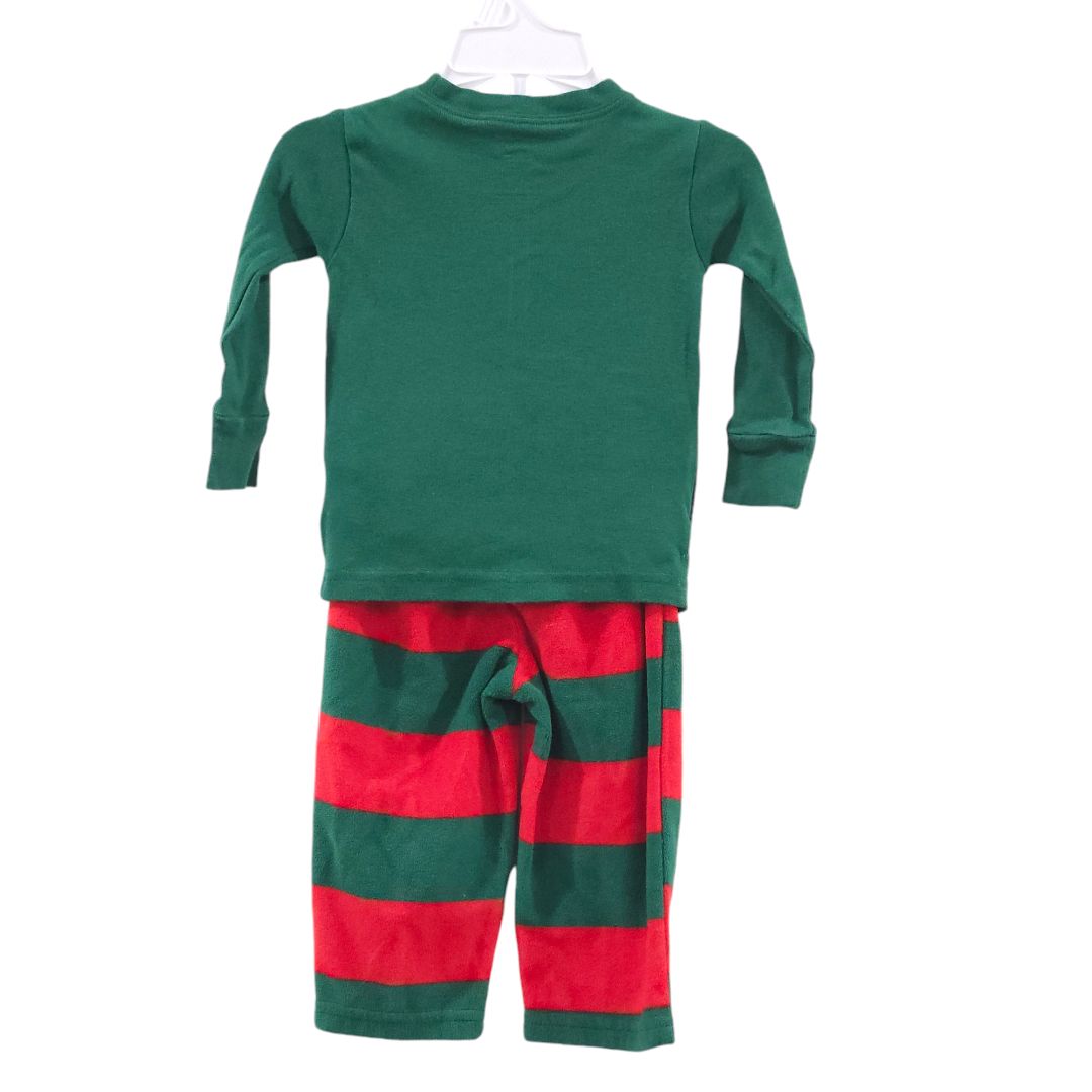 Carter's - Pijama de dos piezas con camisa y pantalón de elfo verde, 12 m