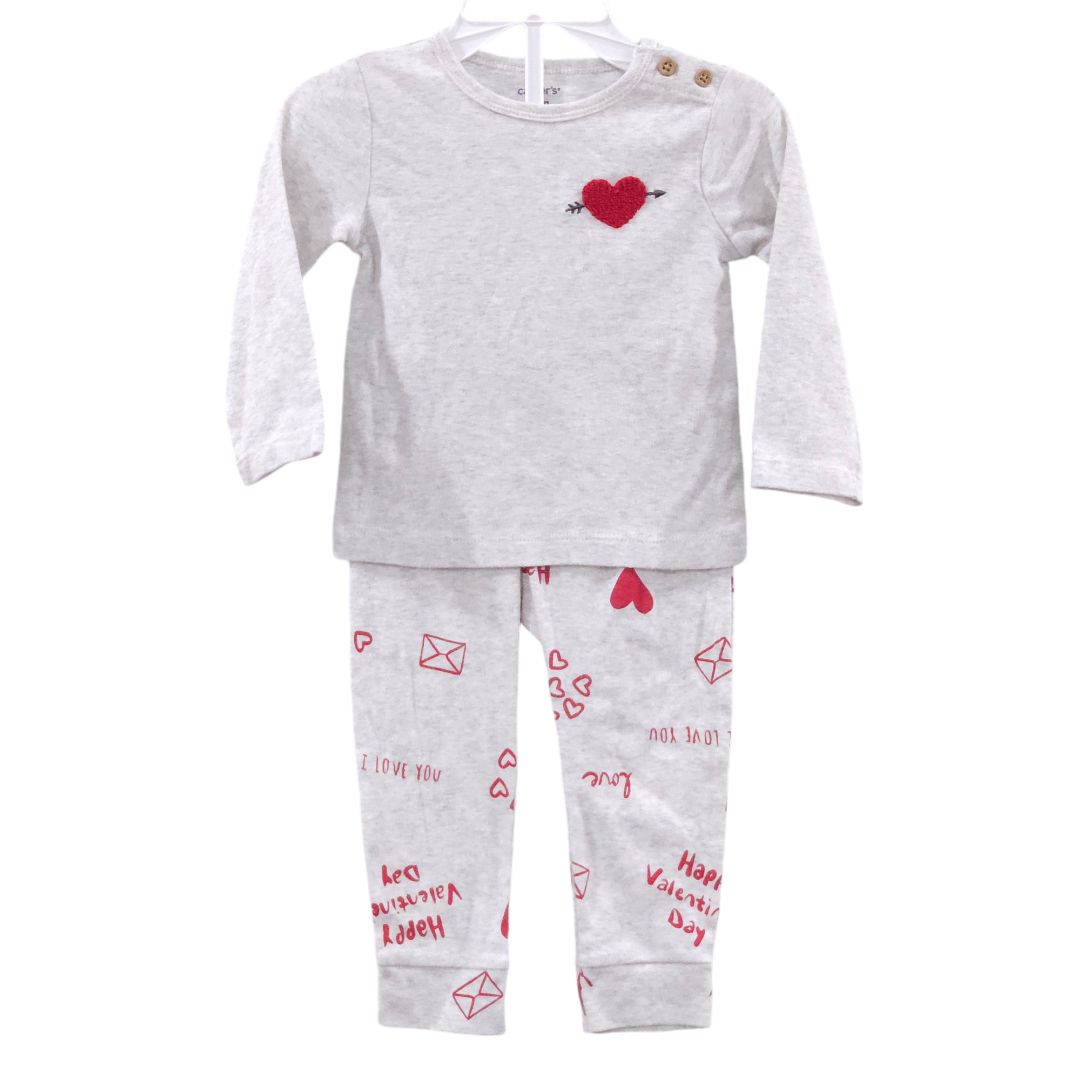 Carter's - Pijama de 2 piezas para San Valentín en color gris, 12 m