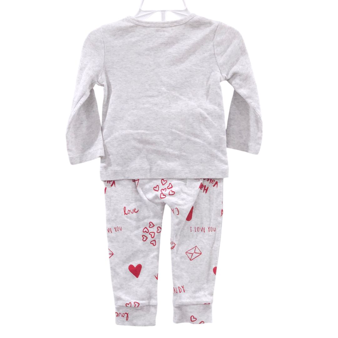 Carter's - Gray 2 Piece Valentine's day Pajama, 12 m