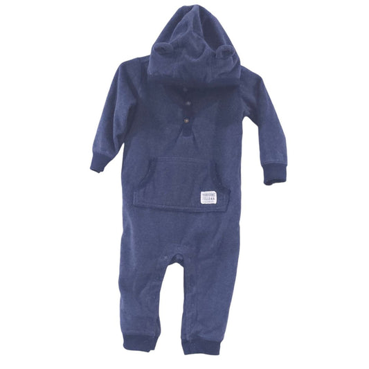 Carter's - Blue Fleece Hooded Jumpsuit, 12 m