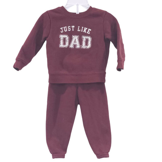 Garanimals - Conjunto de sudadera y pantalón rojo "Just like Dad", 12 m