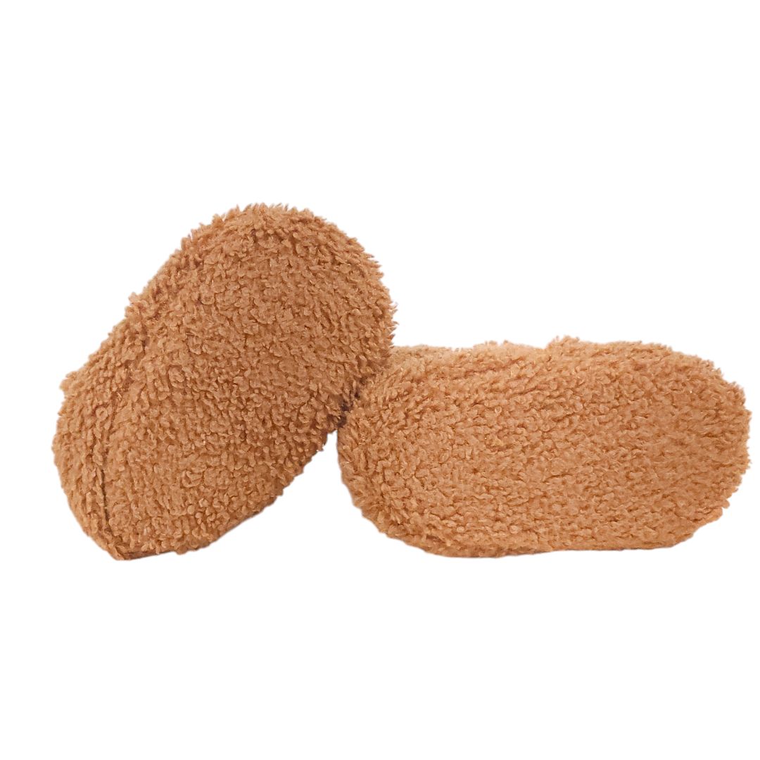 Brown Unisex Cozy Fleece Slippers Booties - 12-18 m