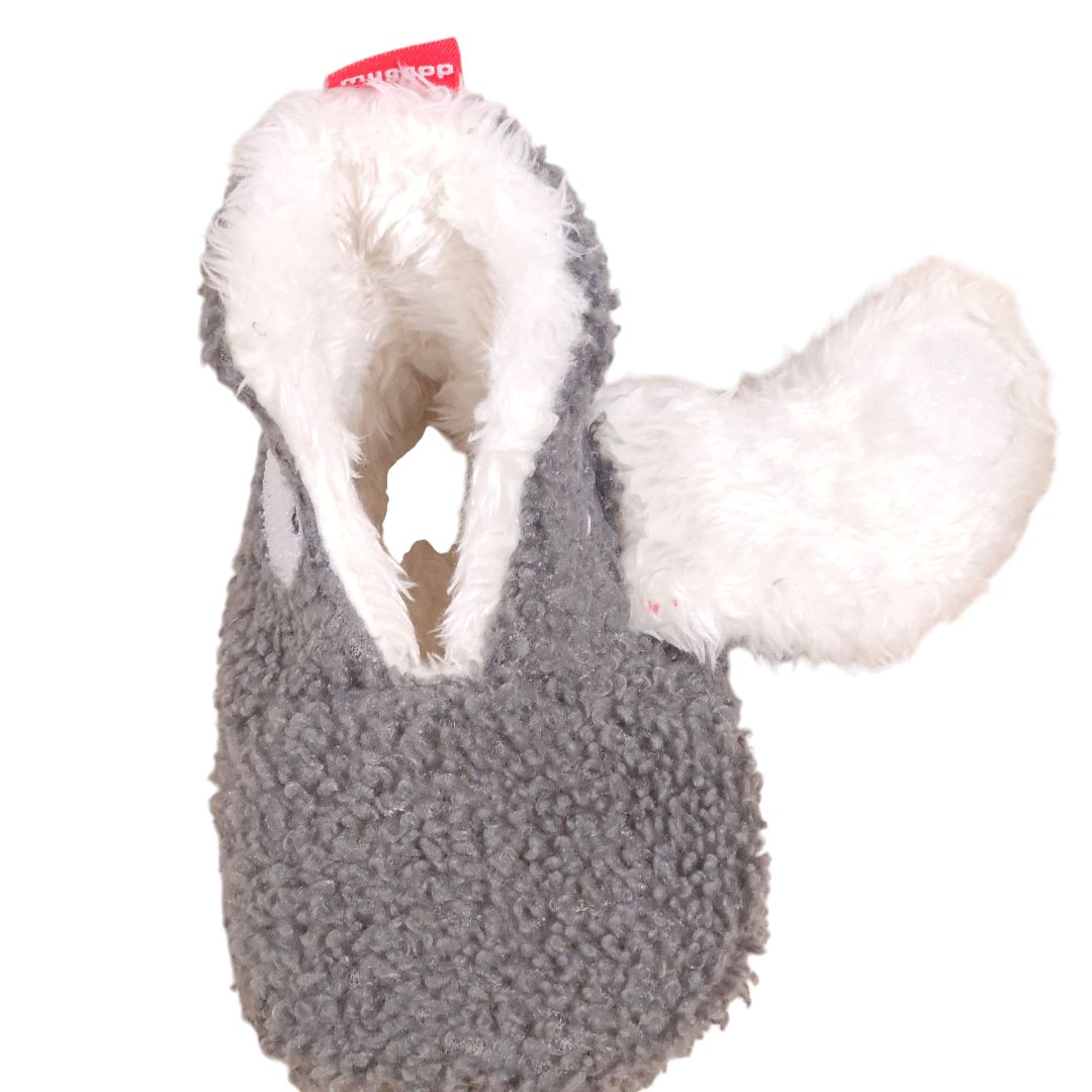 Pantuflas unisex de felpa acogedora en color gris, talla 12-18 m