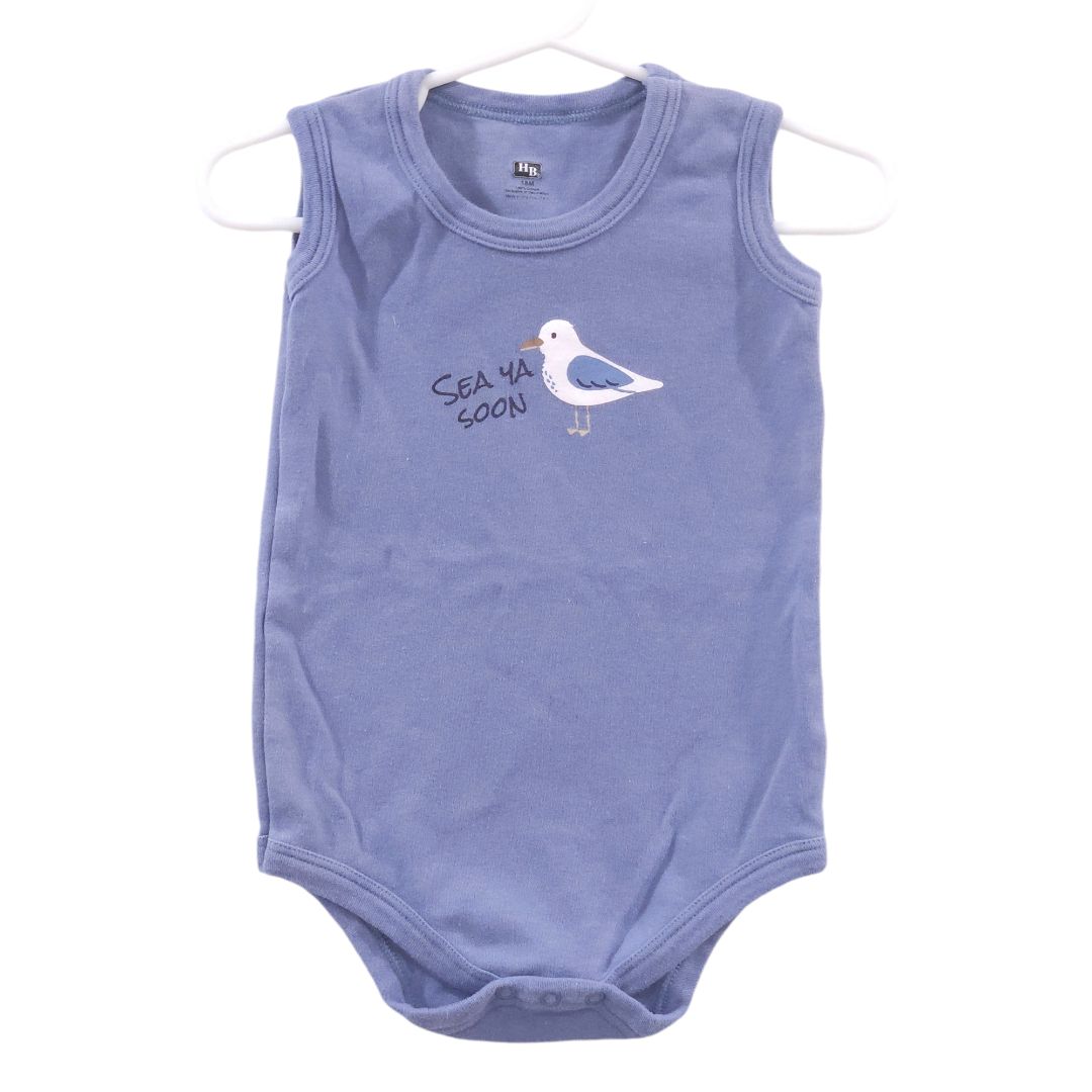 H B - Blue 5 Pack Sleeveless Bodysuits, 18 m