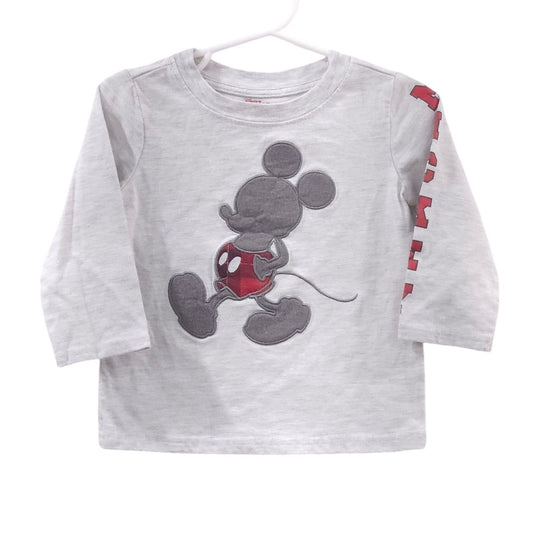 Disney Junior - Camisa de manga larga gris Mickey Mouse, 18 m