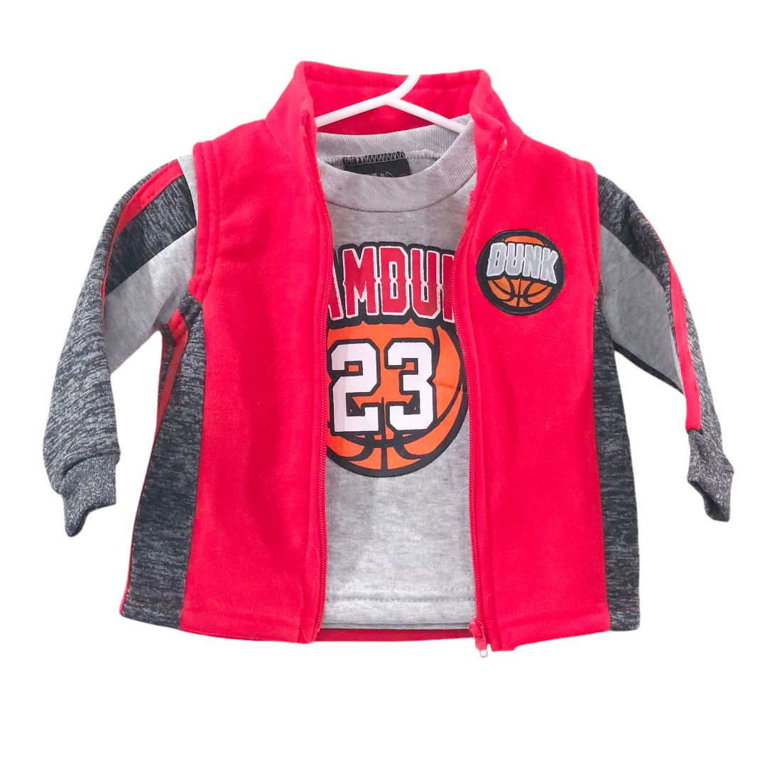 Mad Game - Sudadera y chaleco rojos "Slamdunk 23", 12 m