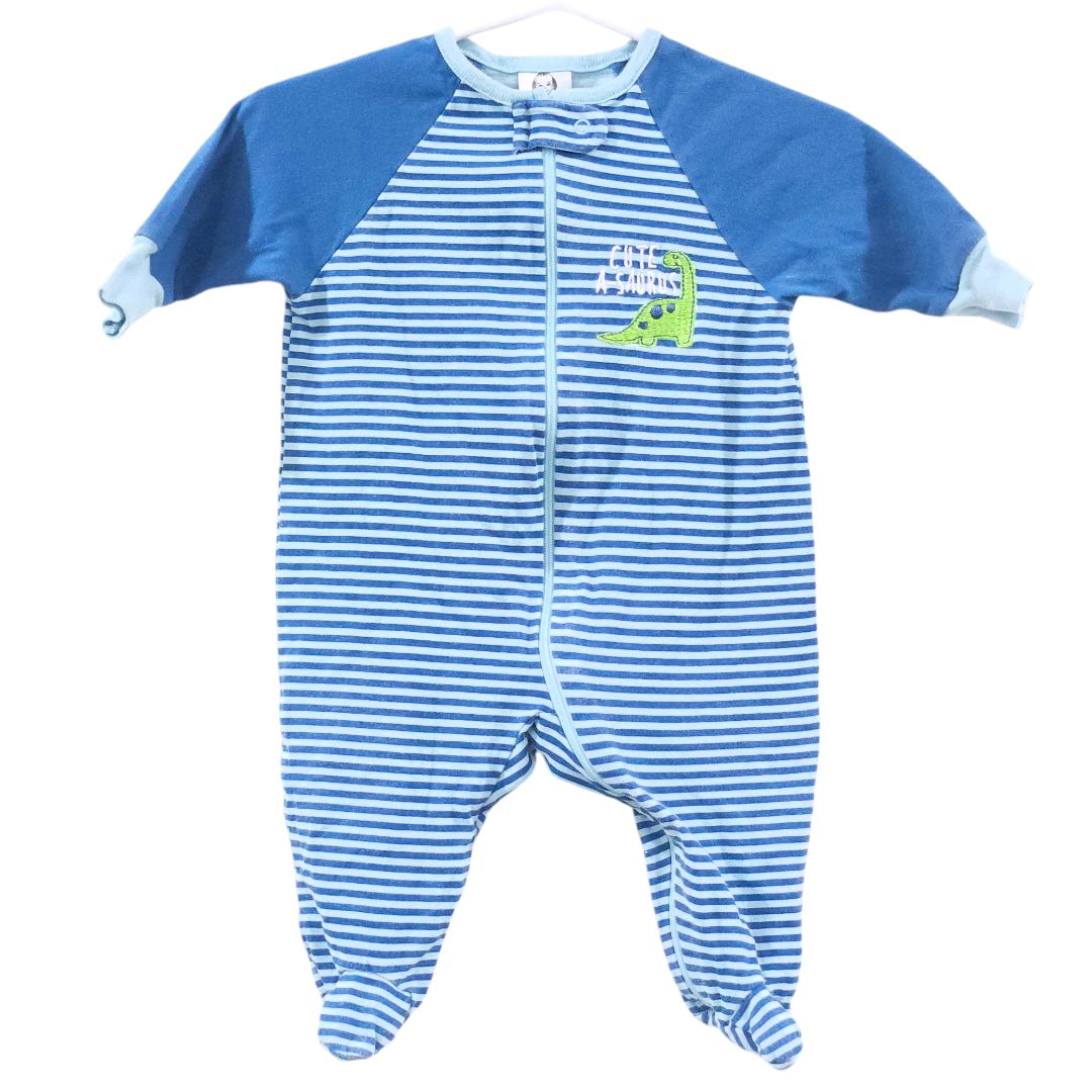 Gerber - Pijama con pies a rayas azules "Cute A-saurus", 0-3 m