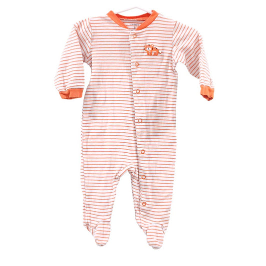 Carter's - Pijama con pies a rayas naranjas, 6 m