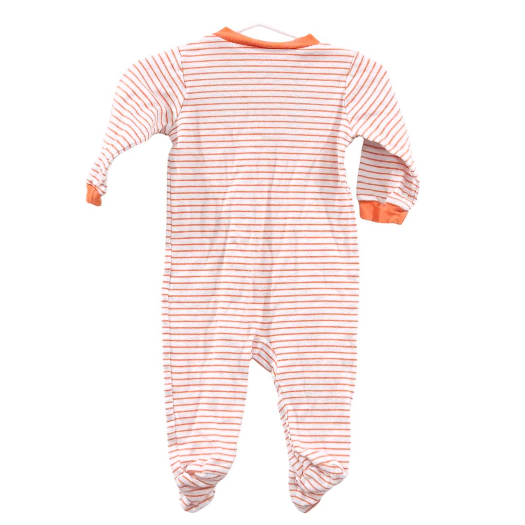 Carter's - Pijama con pies a rayas naranjas, 6 m