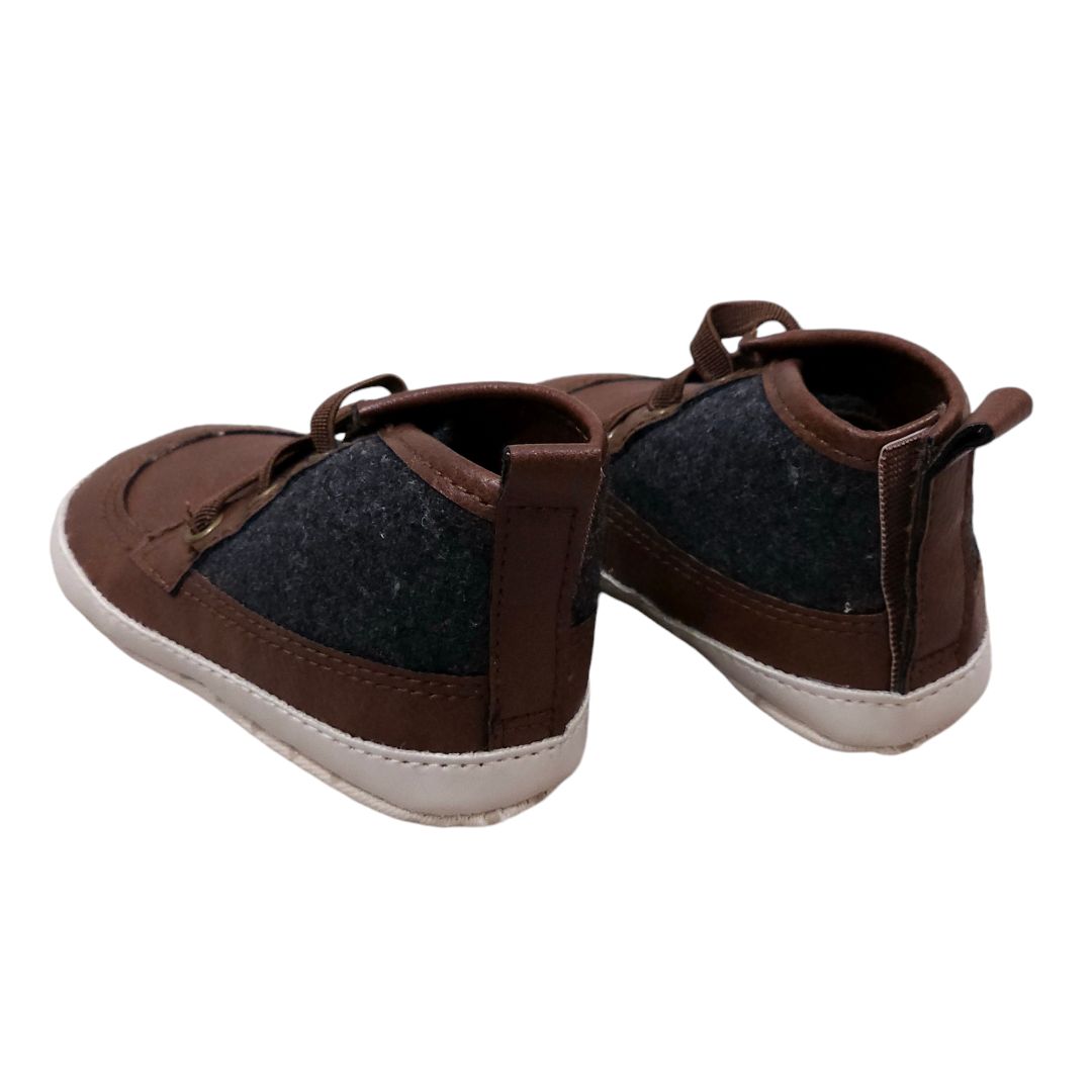 Old Navy - Brown Felt/Faux-Leather Booties for Baby, 6-12 m