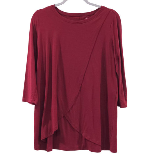 Motherhood Maternity - Red 3/4 sleeve Nursing Maternity Top, Medium