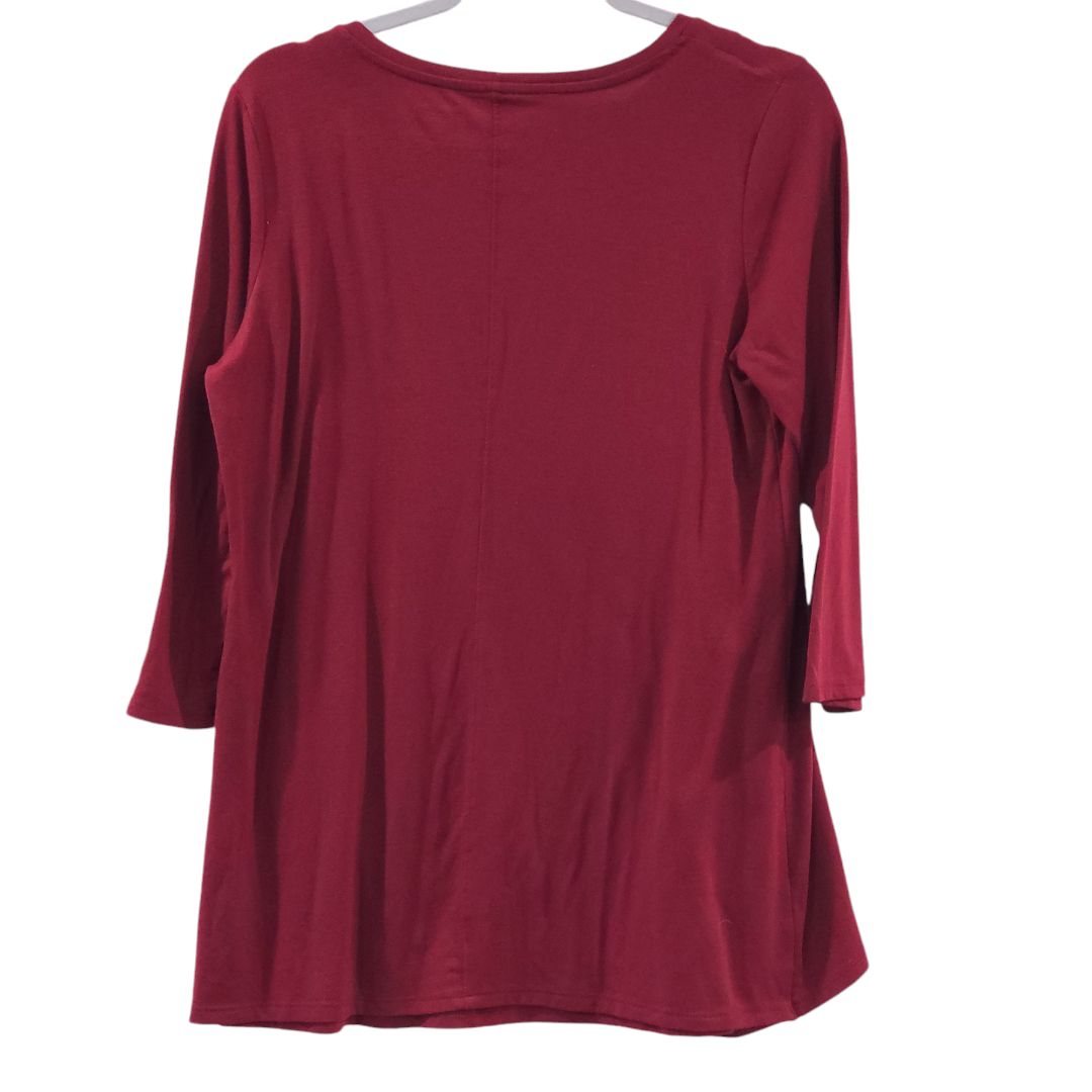 Motherhood Maternity - Red 3/4 sleeve Nursing Maternity Top, Medium