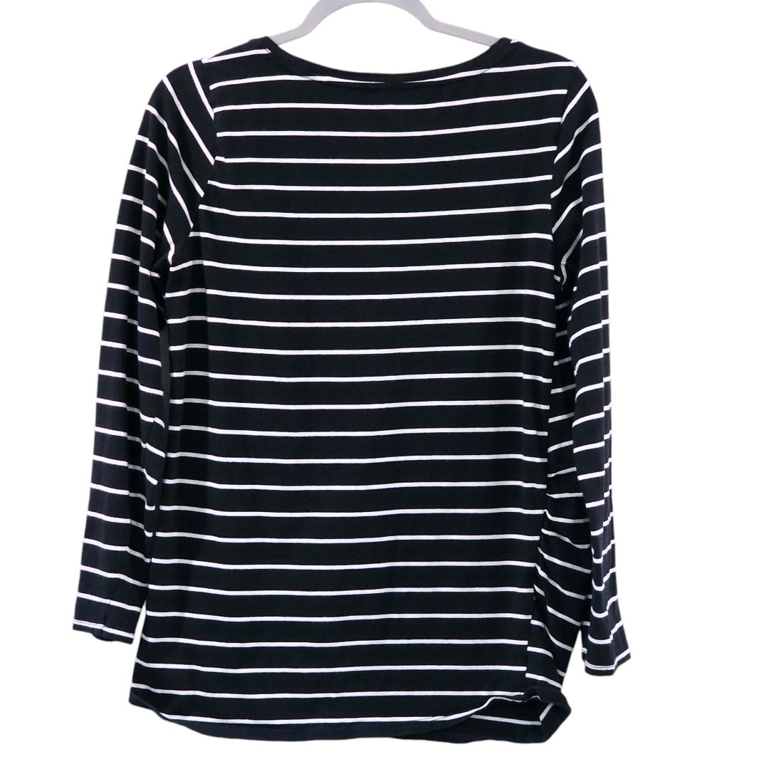 Bump Start - Black Stripes Long Sleeve Maternity Top, Large