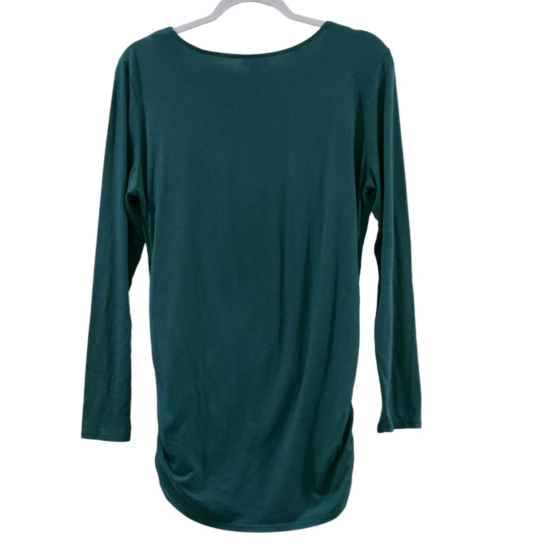 A Pea in the Pod - Green Long Sleeve Maternity Blouse, Large