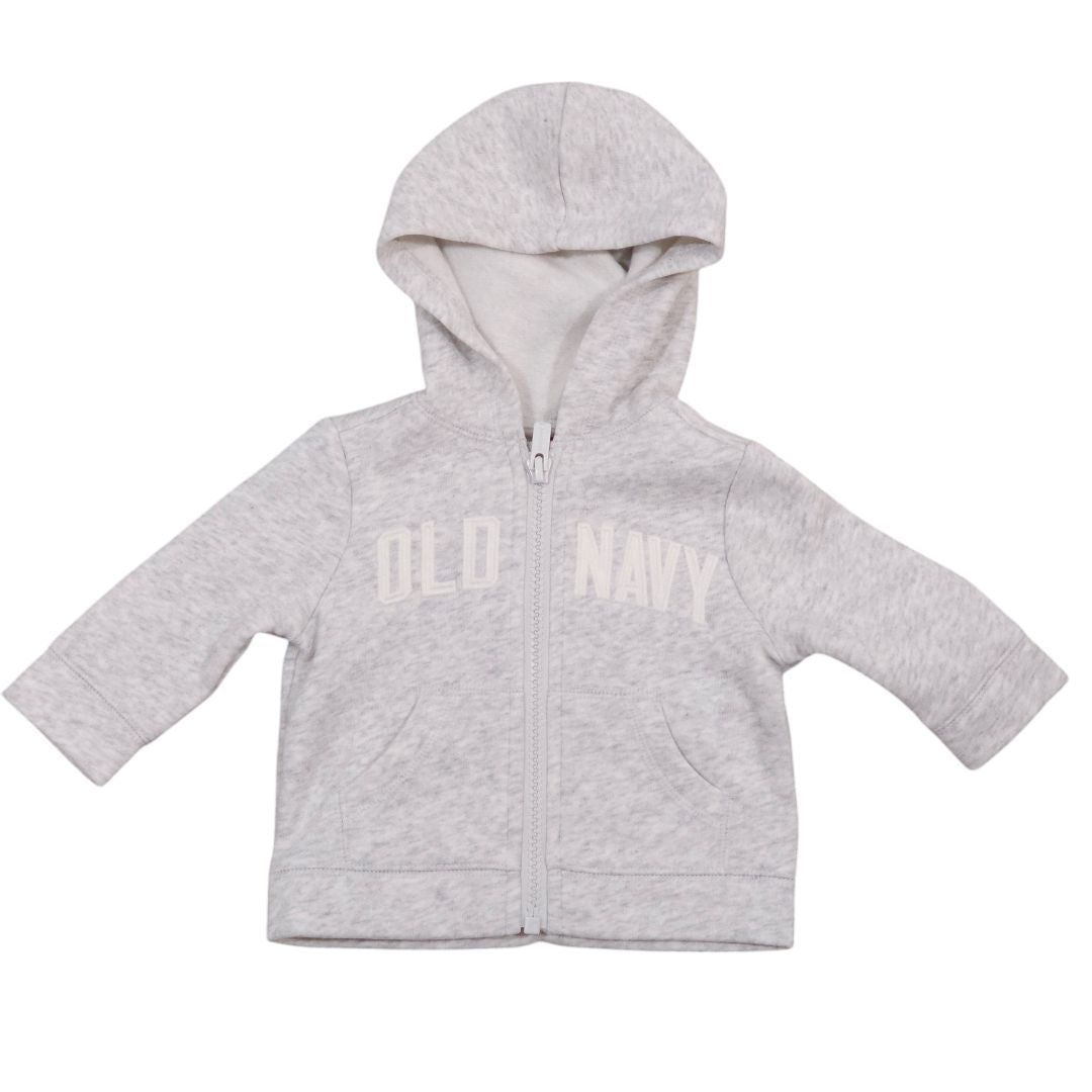 Old Navy - Gray "Oldnavy" Hooded Zip-up Jacket, 0-3 m