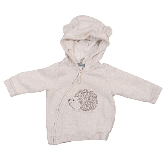 H&M - Cream Hooded "Favourite little one" Porcupine Jacket, 0-3 m