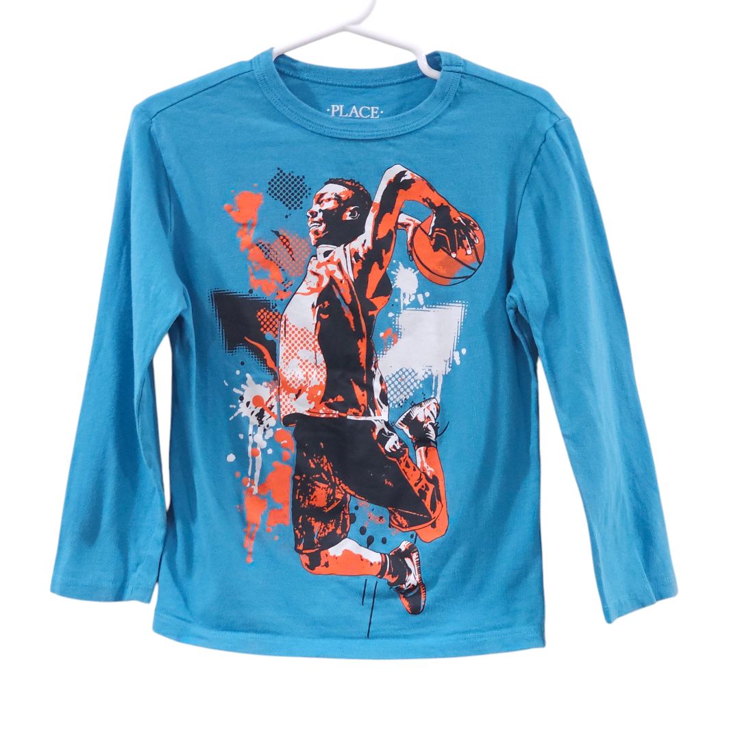 The Children's Place - Blue Basketball Graphic T-shirt, 4